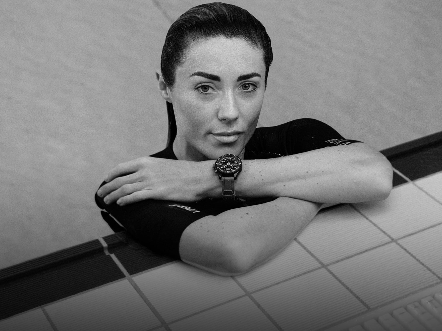 a black and white photo of a woman