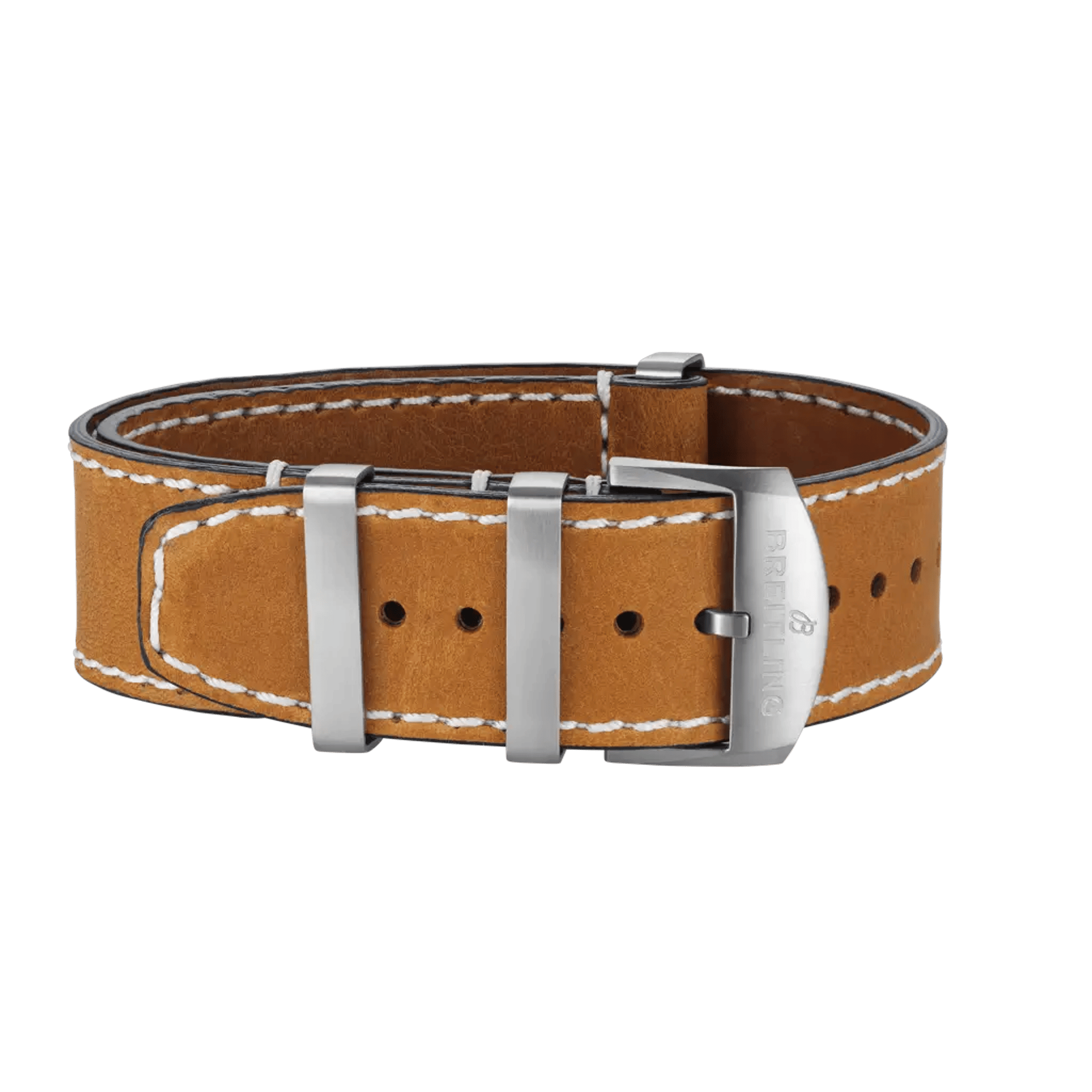 Gold calfskin leather single-piece strap - 491X - image 1