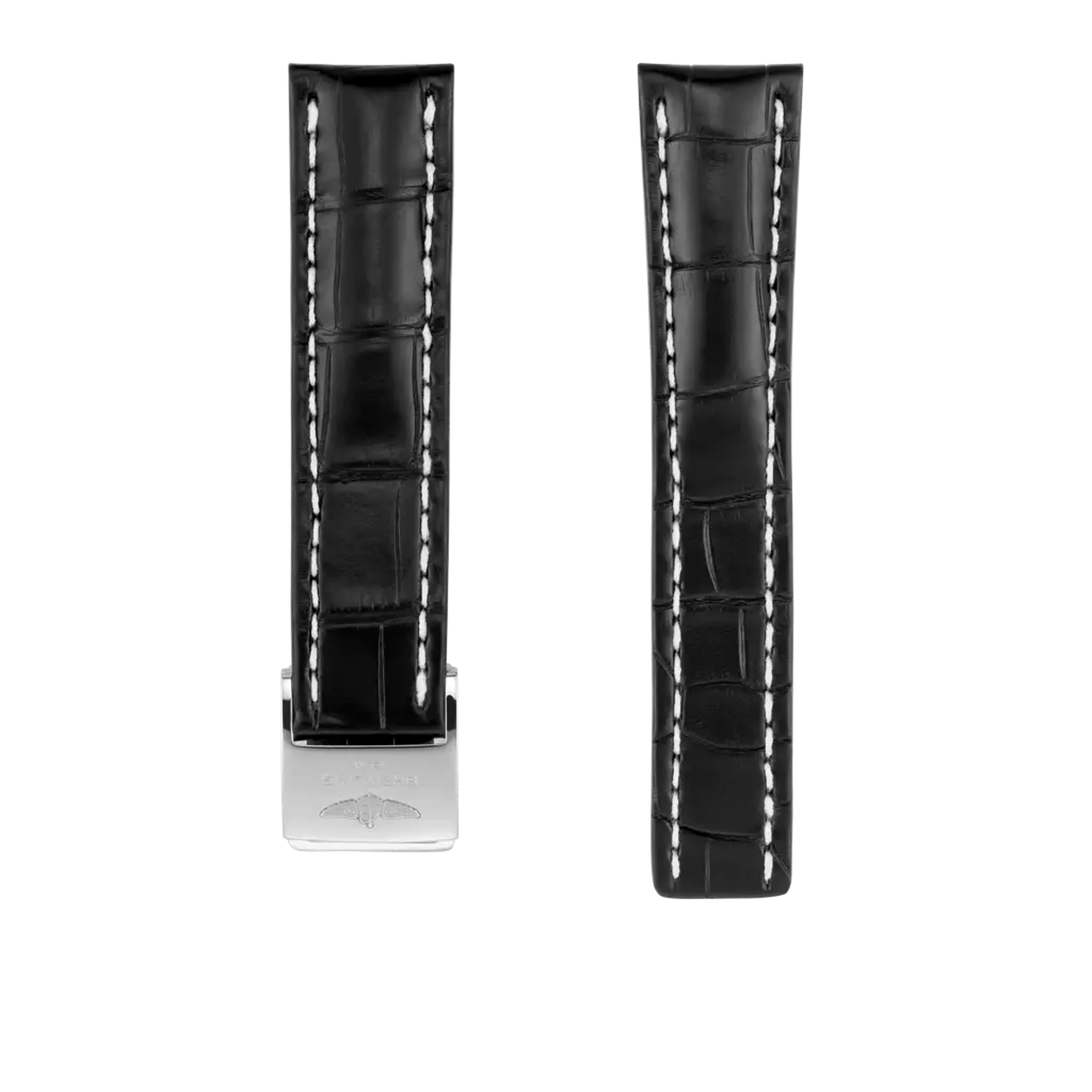 Black alligator leather strap - 744P - image 1