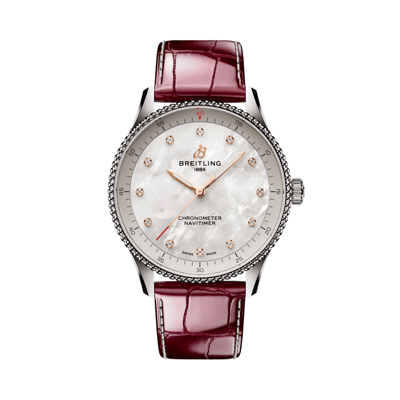 Navitimer 32, reference A77320E61A2P2. Link to product details.