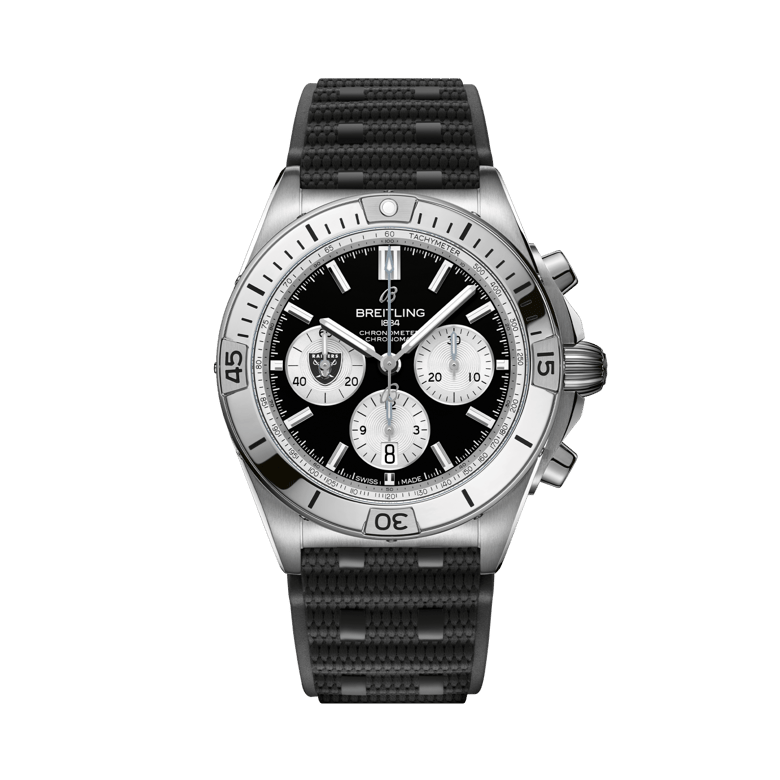 Chronomat B01 42 NFL Las Vegas Raiders Edition, reference AB01342B1B1S1. Link to product details.