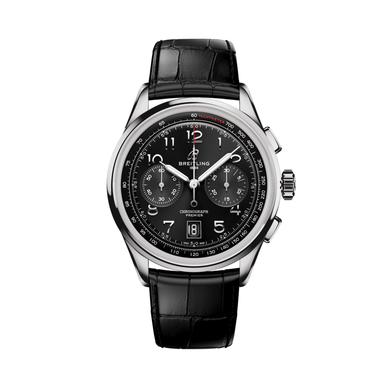 Premier B01 Chronograph 42, reference AB0145221B1P2. Link to product details.