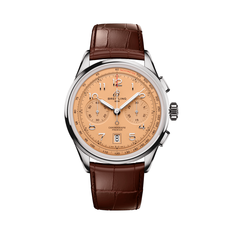 Premier B01 Chronograph 42, reference AB0145331K1P2. Link to product details.