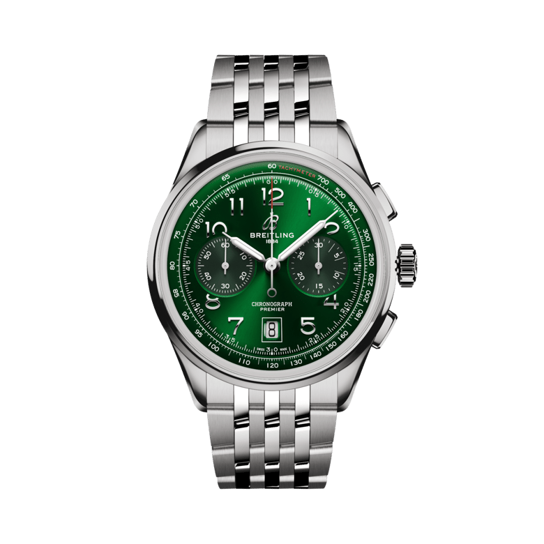 Premier B01 Chronograph 42, reference AB0145371L1A1. Link to product details.