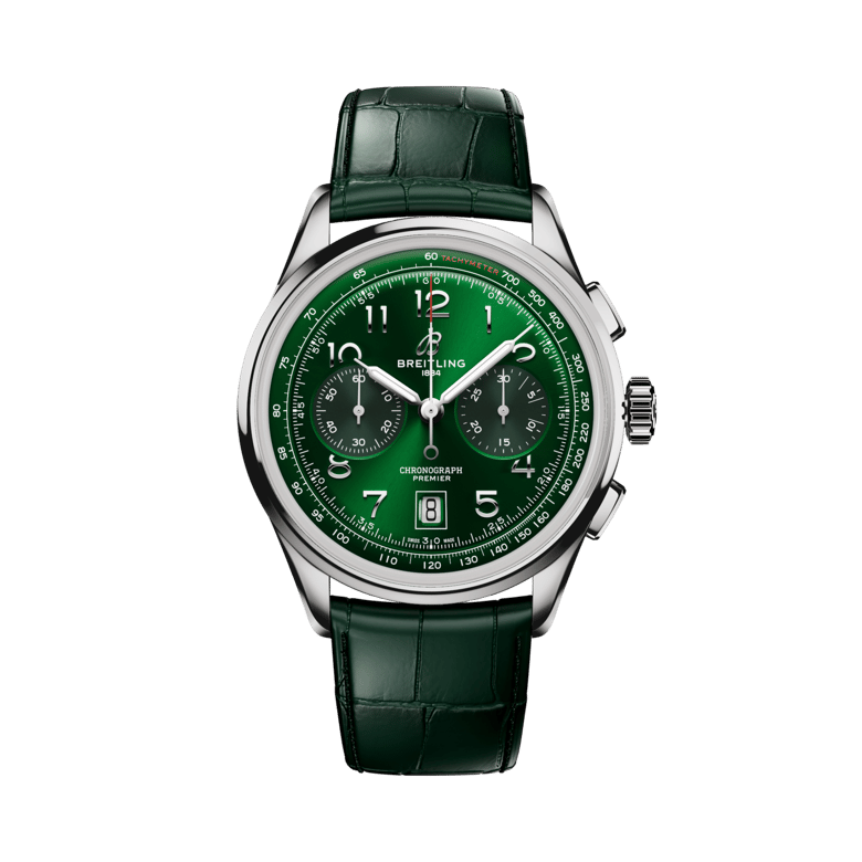 Premier B01 Chronograph 42, reference AB0145371L1P2. Link to product details.