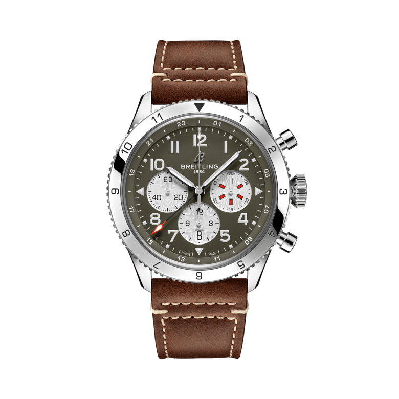 Super AVI B04 Chronograph GMT 46 Curtiss Warhawk, reference AB04452A1L1X1. Link to product details.