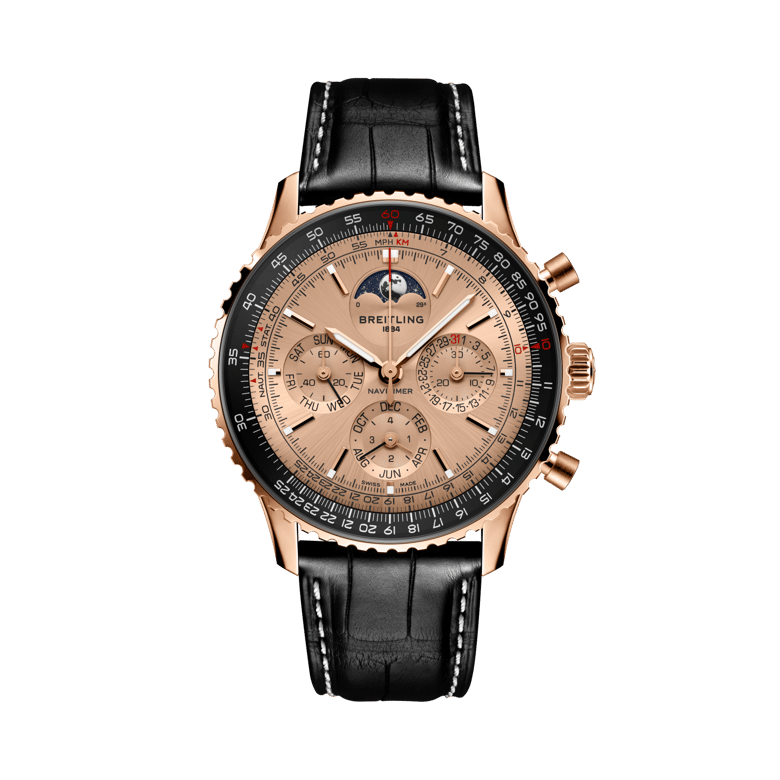 Navitimer B19 Chronograph 43 Perpetual Calendar 140th Anniversary, reference RB19101A1H1P1. Link to product details.