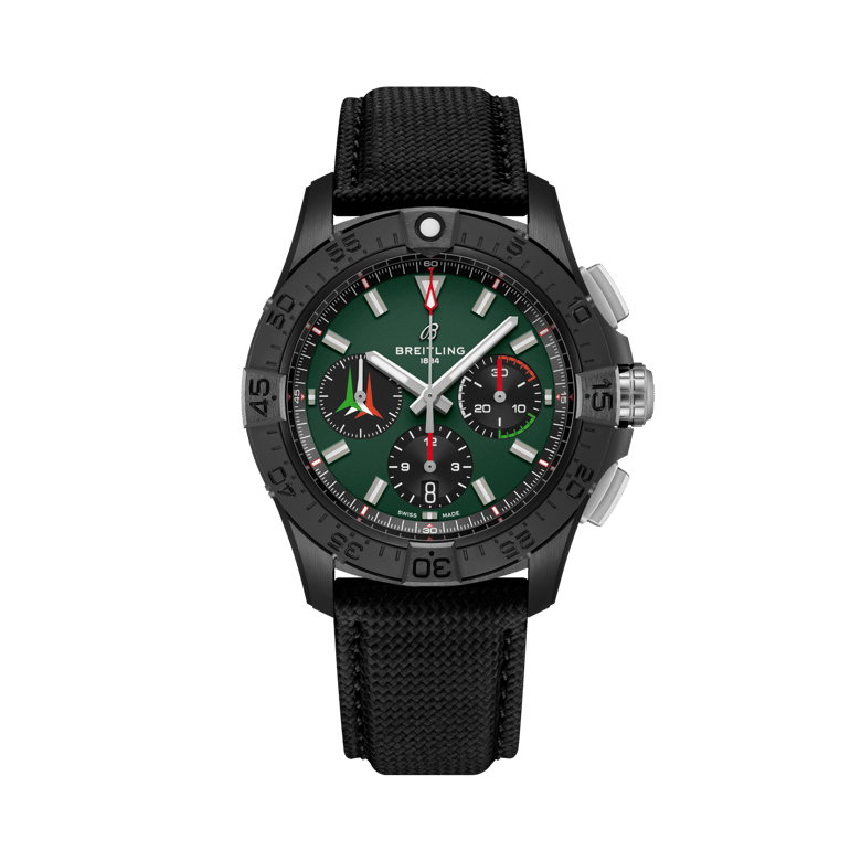 Avenger B01 Chronograph 42, reference SB01462A1L1X1. Link to product details.