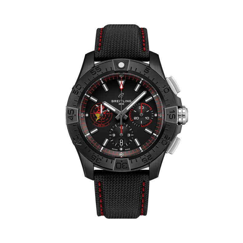 Avenger B01 Chronograph 44 Night Mission Dust Devils, reference SB01473A1B1X1. Link to product details.