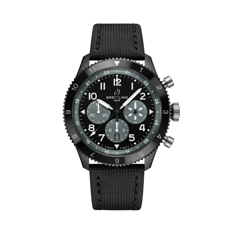 Super AVI B04 Chronograph GMT 46 Mosquito Night Fighter, reference SB04451A1B1X1. Link to product details.