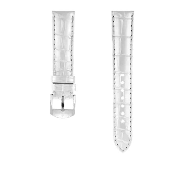 White alligator leather strap, reference 1047P. Link to product details.