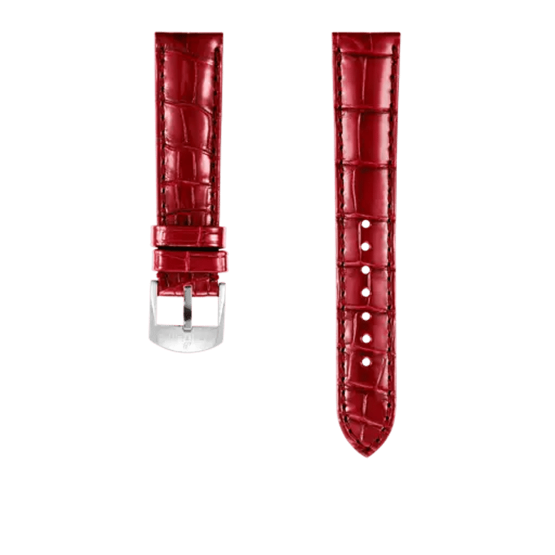 Red alligator leather strap, reference 1048P. Link to product details.