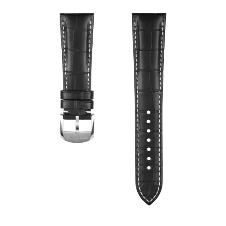 Black alligator leather strap, reference 1055P. Link to product details.