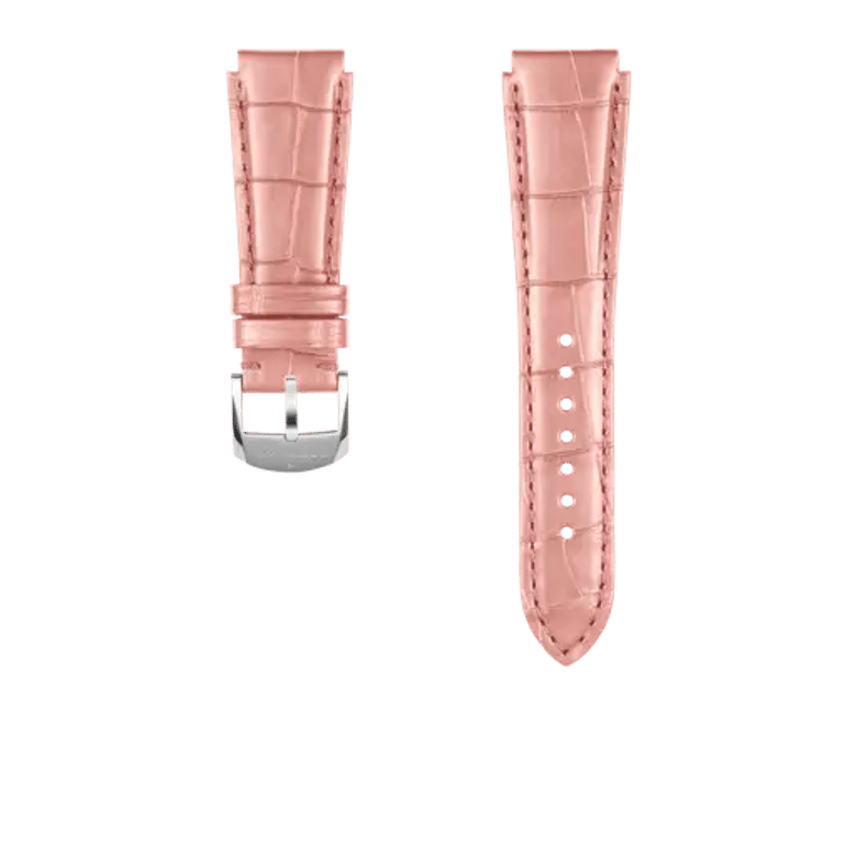 Pink alligator leather strap, reference 1076P. Link to product details.