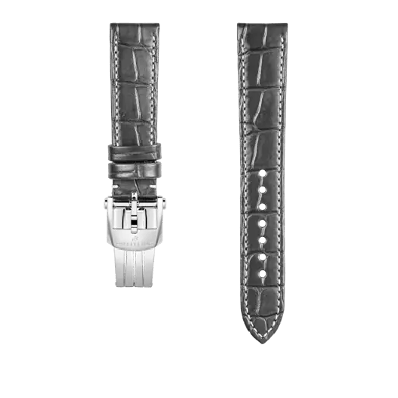 Grey alligator leather strap, reference 1078P. Link to product details.