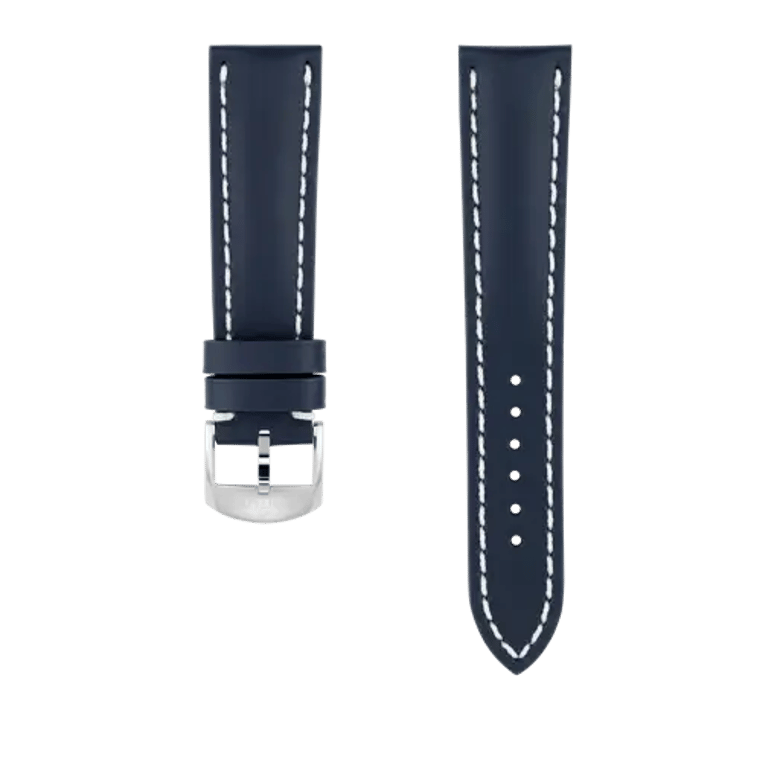 Blue calfskin leather strap, reference 494X. Link to product details.