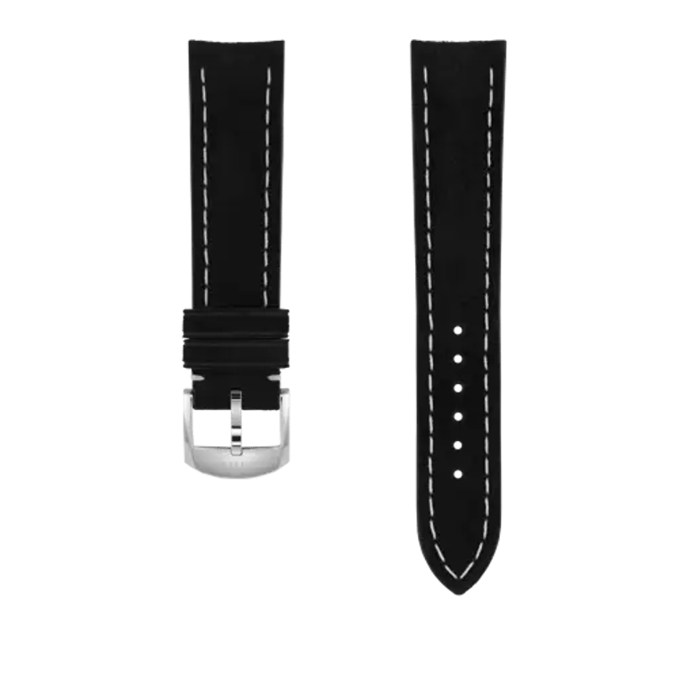 Black nubuck calfskin leather strap, reference 507X. Link to product details.