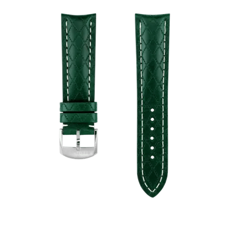 Green calfskin leather strap, reference 509X. Link to product details.