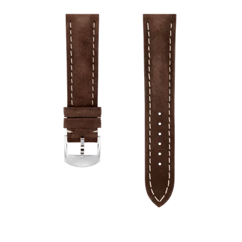 Brown nubuck calfskin leather strap, reference 526X. Link to product details.