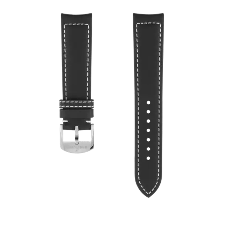 Black drakkar calfskin leather strap, reference 537X. Link to product details.