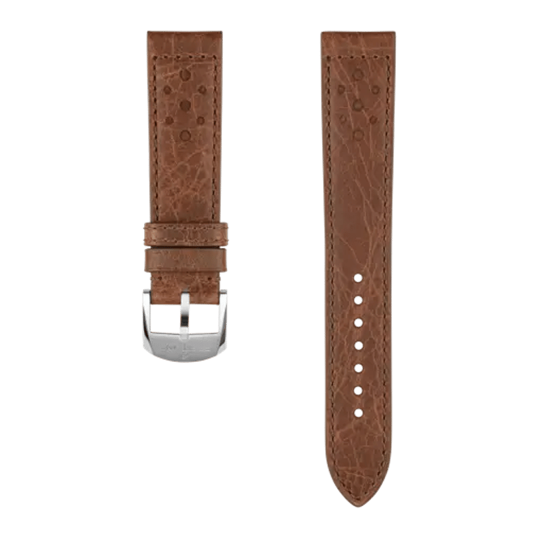 Brown racing-themed calfskin leather strap, reference 543X. Link to product details.