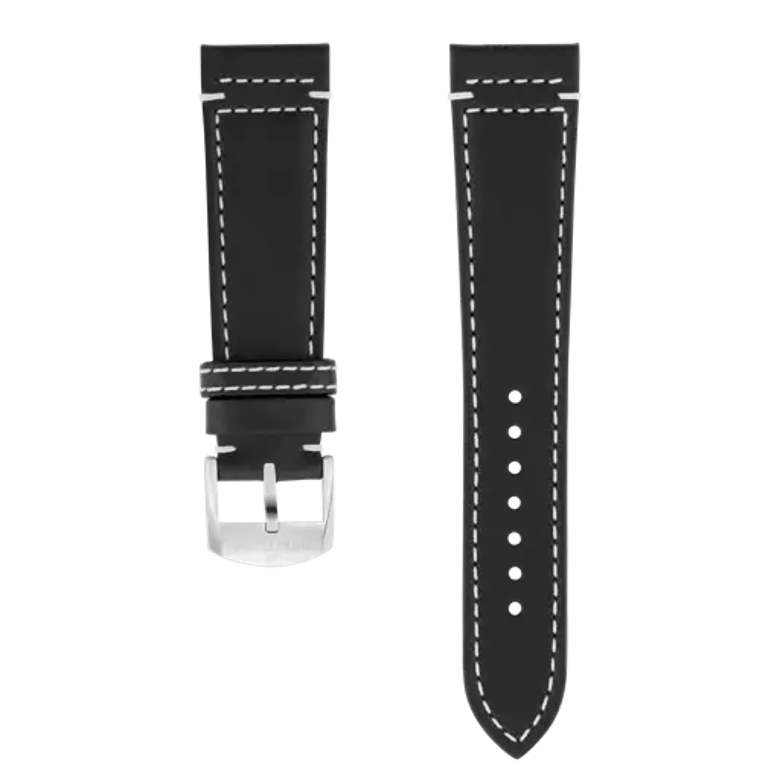 Black drakkar calfskin leather strap, reference 548X. Link to product details.