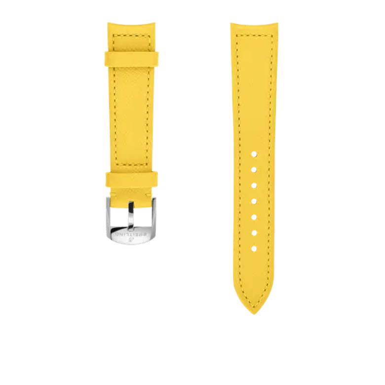 Lemon calfskin leather strap, reference 558X. Link to product details.