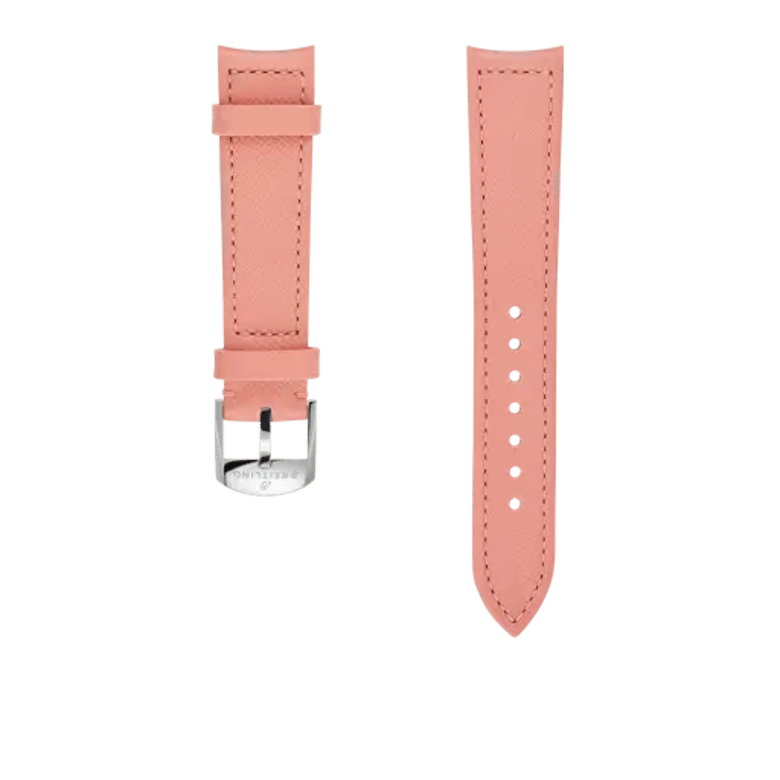 Raspberry calfskin leather strap, reference 559X. Link to product details.