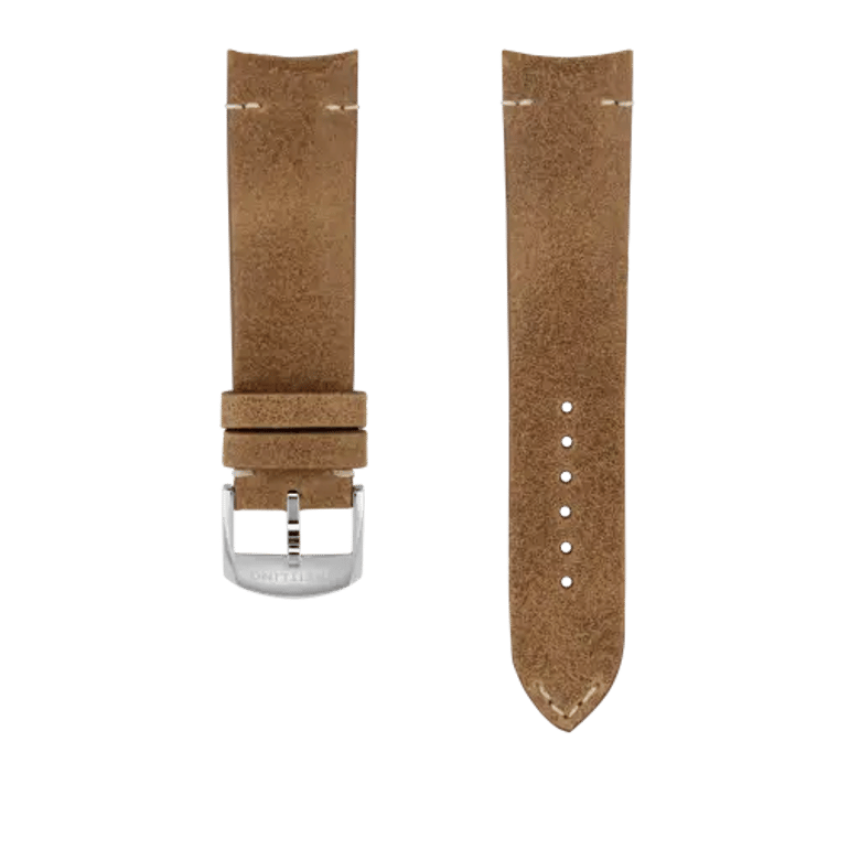 Brown Orlando calfskin leather strap, reference 595X. Link to product details.