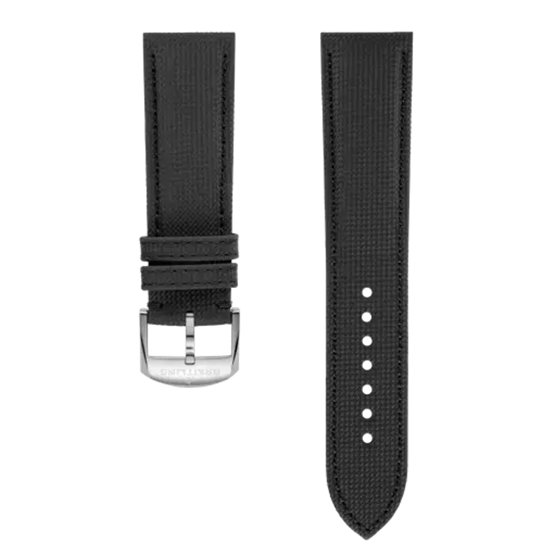 Anthracite military calfskin leather strap, reference 596X. Link to product details.