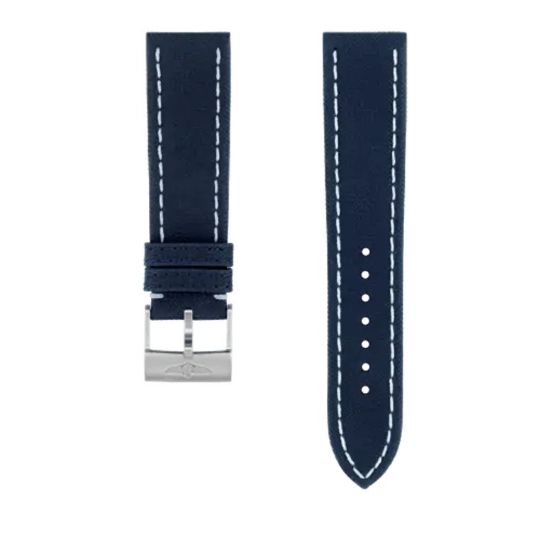 Blue military calfskin leather strap, reference 636X. Link to product details.