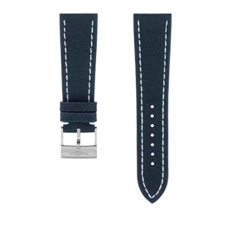 Blue military calfskin leather strap, reference 637X. Link to product details.