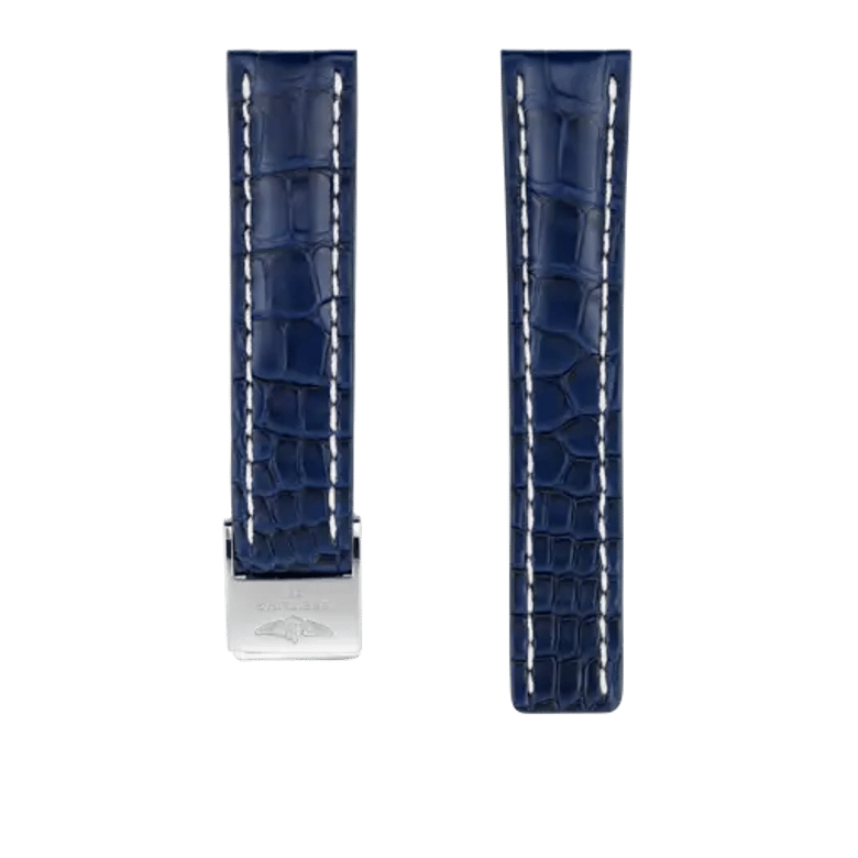 Blue alligator leather strap, reference 732P. Link to product details.