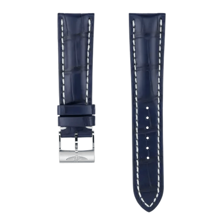 Blue alligator leather strap, reference 746P. Link to product details.