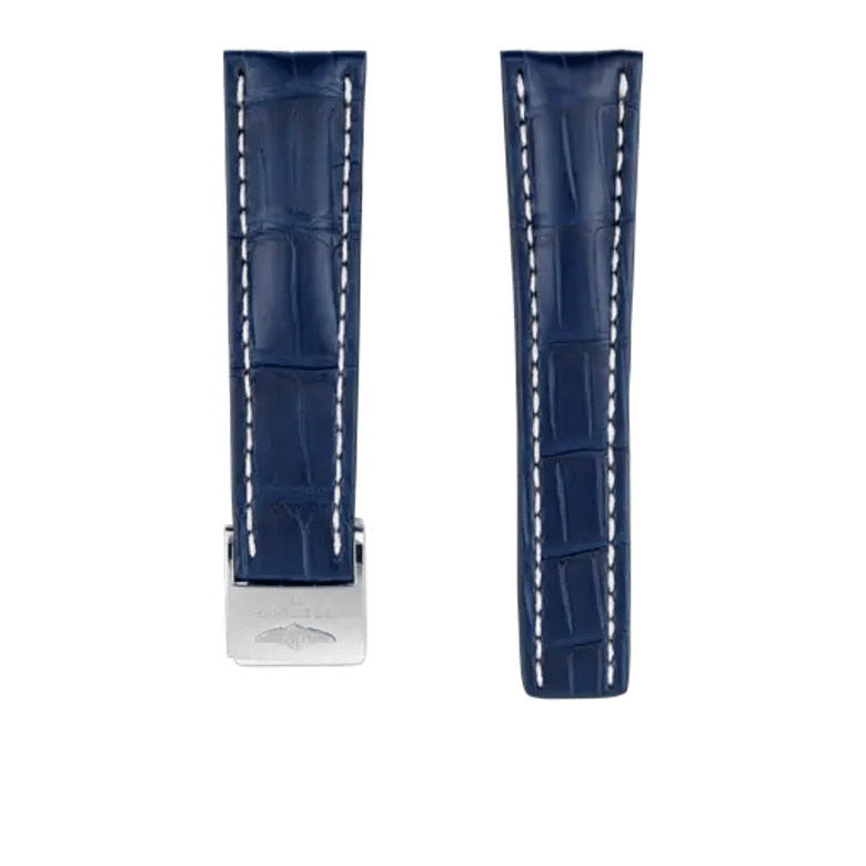 Blue alligator leather strap, reference 747P. Link to product details.