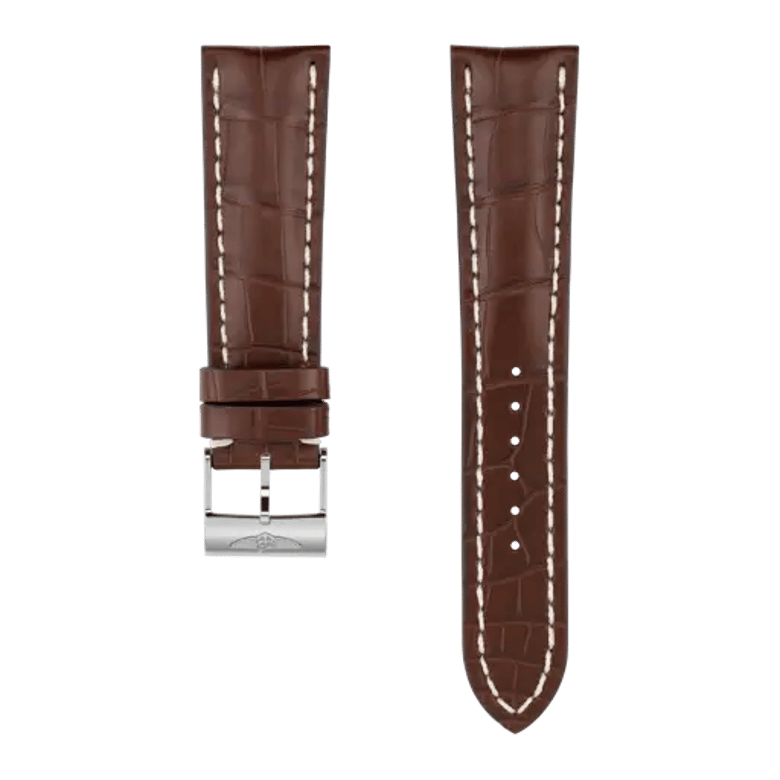 Brown alligator leather strap, reference 756P. Link to product details.